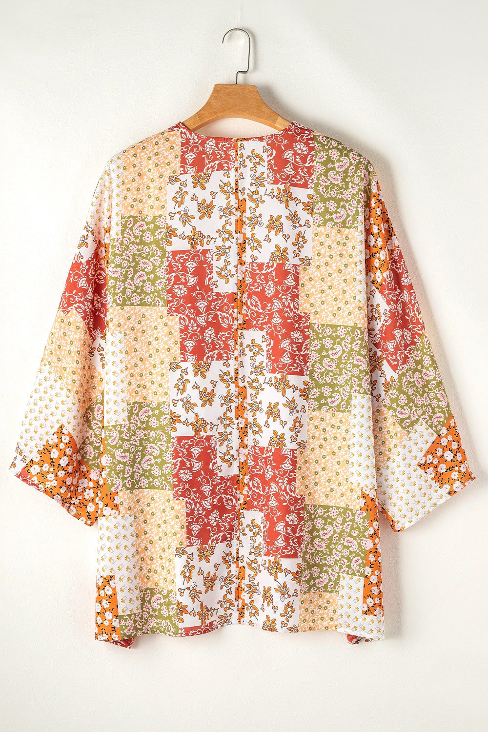 Printed Open Front Long Sleeve Cover-Up-Angel Casuals