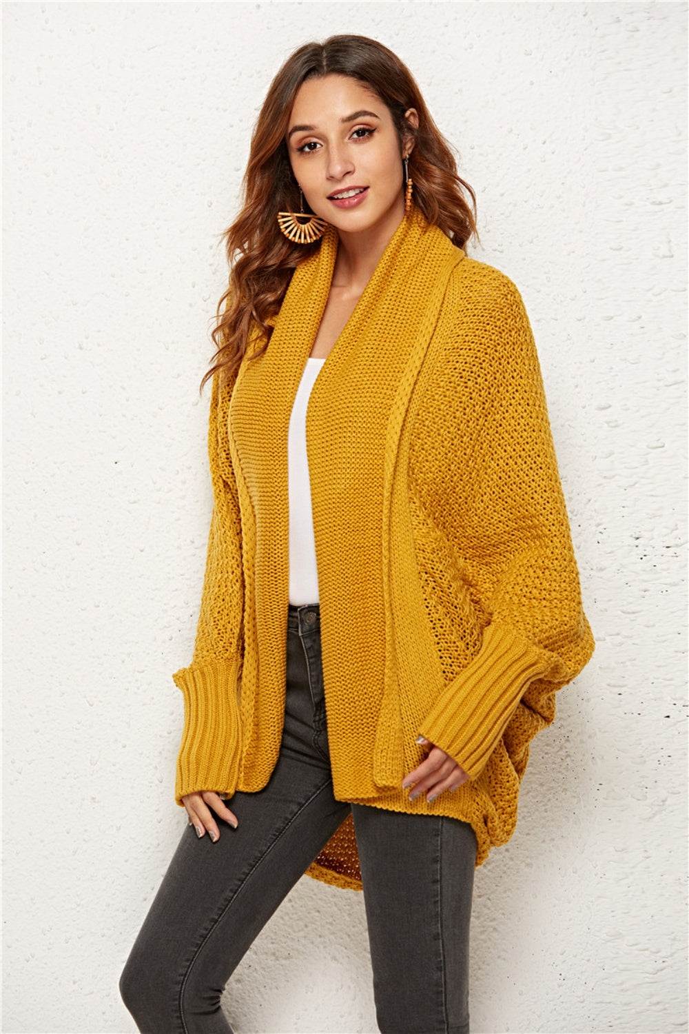 Angel Wings Open Front Batwing Sleeve Cardigan-Angel Casuals