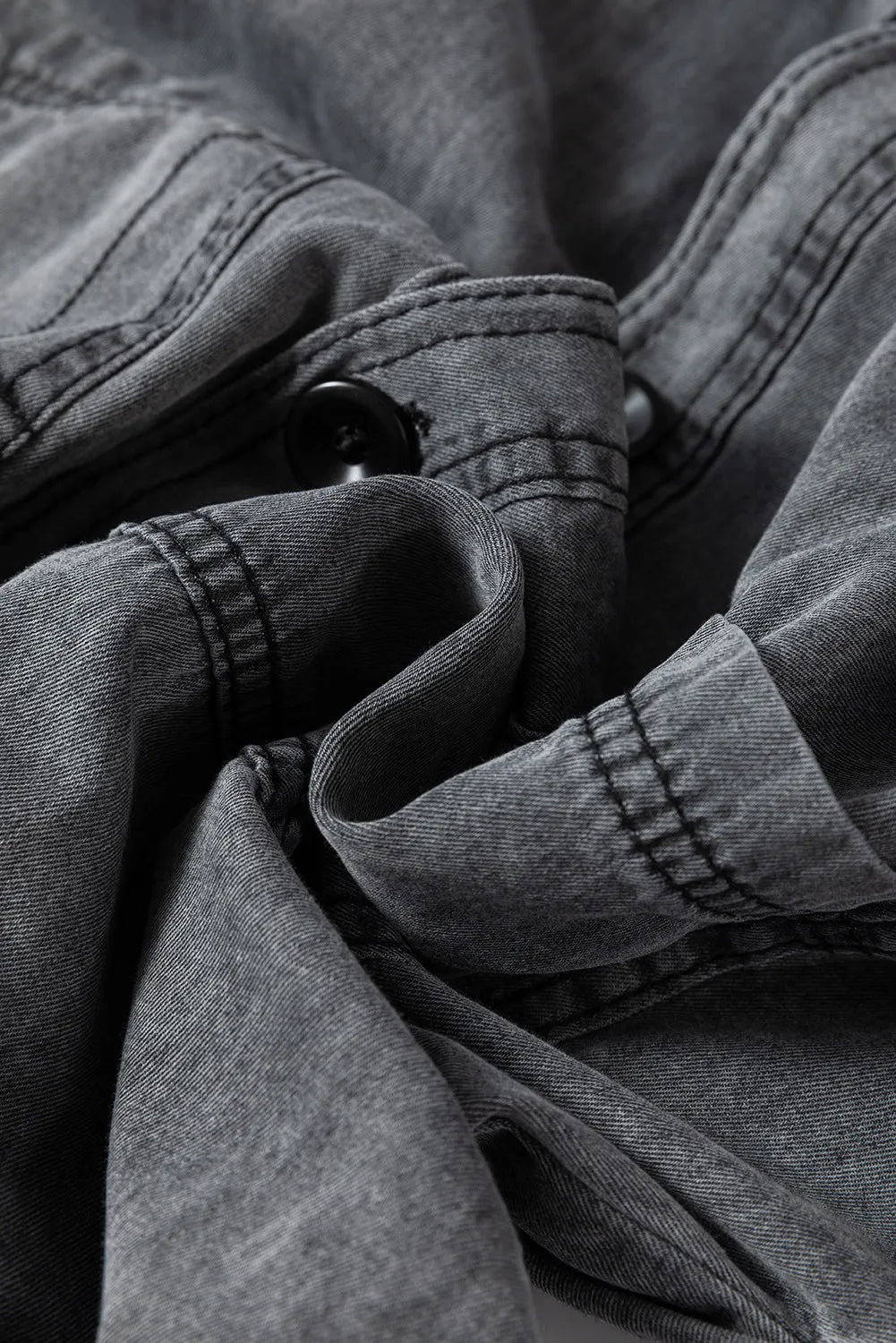 Button Up Long Sleeve Denim Jacket-Angel Casuals