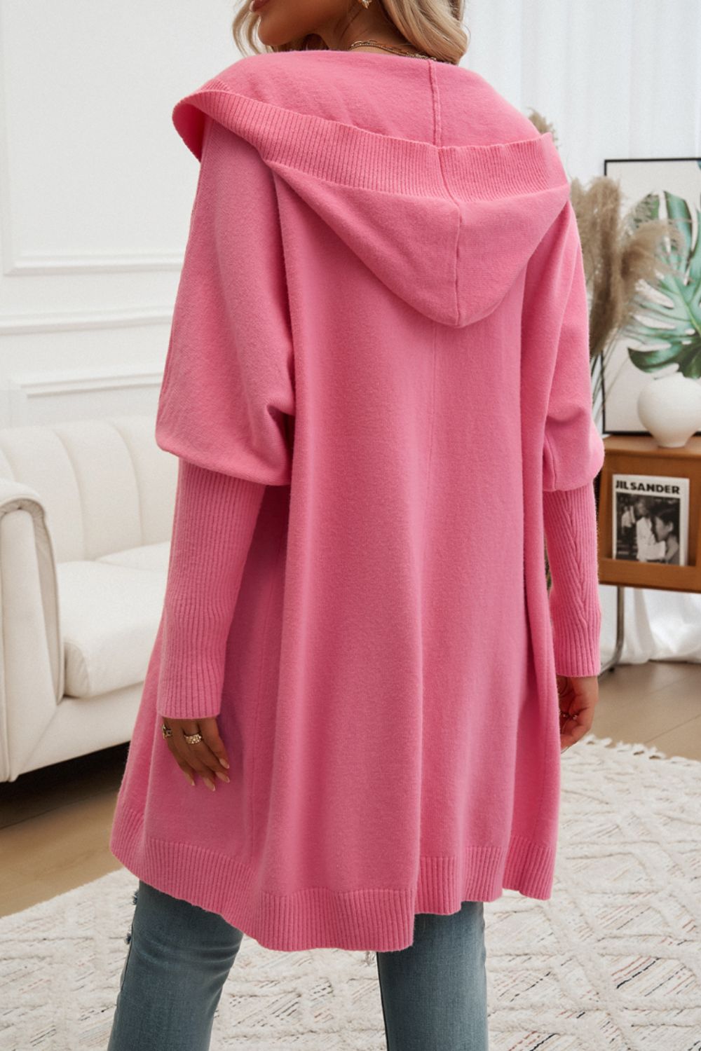 Devine Button Up Long Sleeve Hooded Cardigan-Angel Casuals