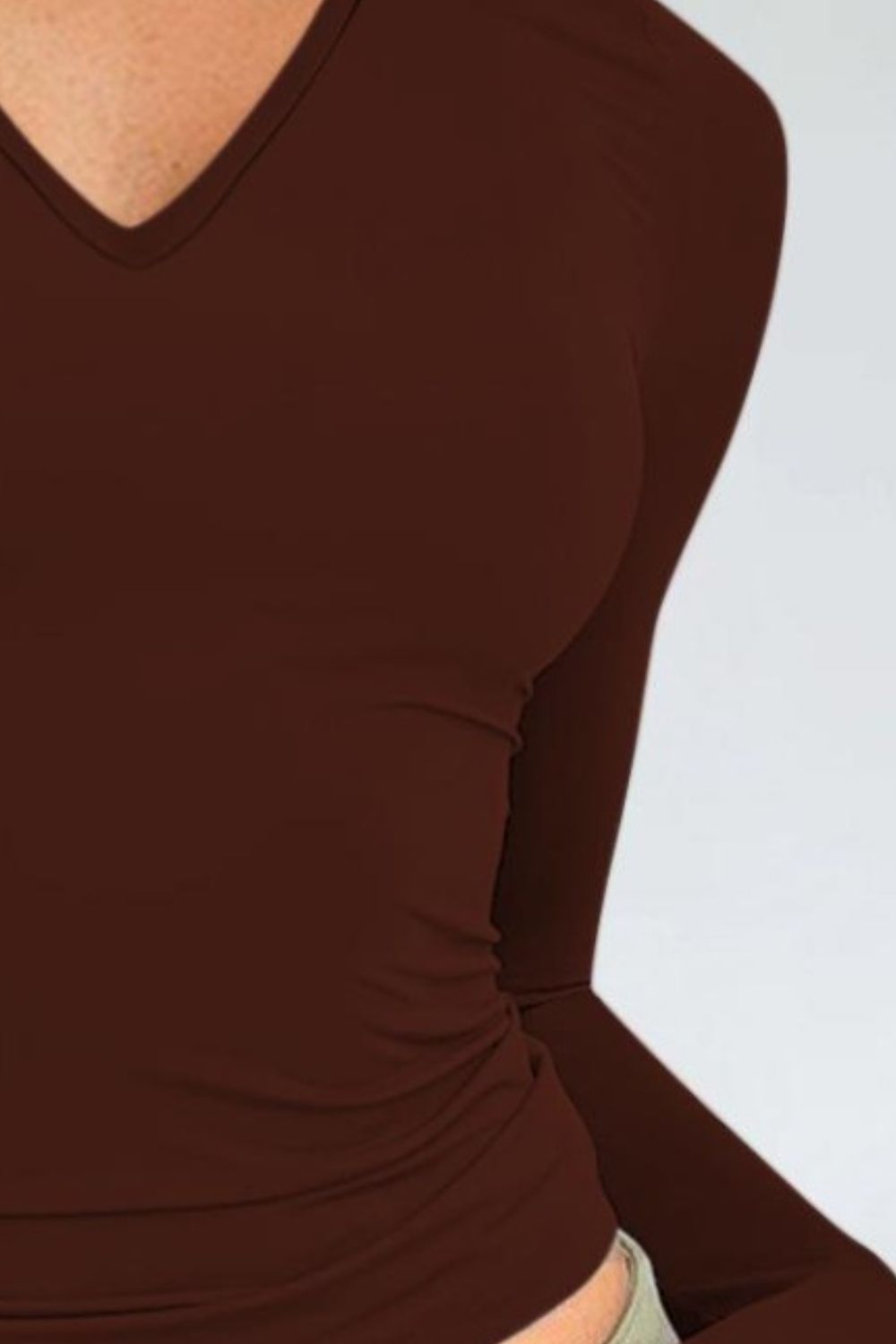 V-Neck Long Sleeve T-Shirt-Angel Casuals