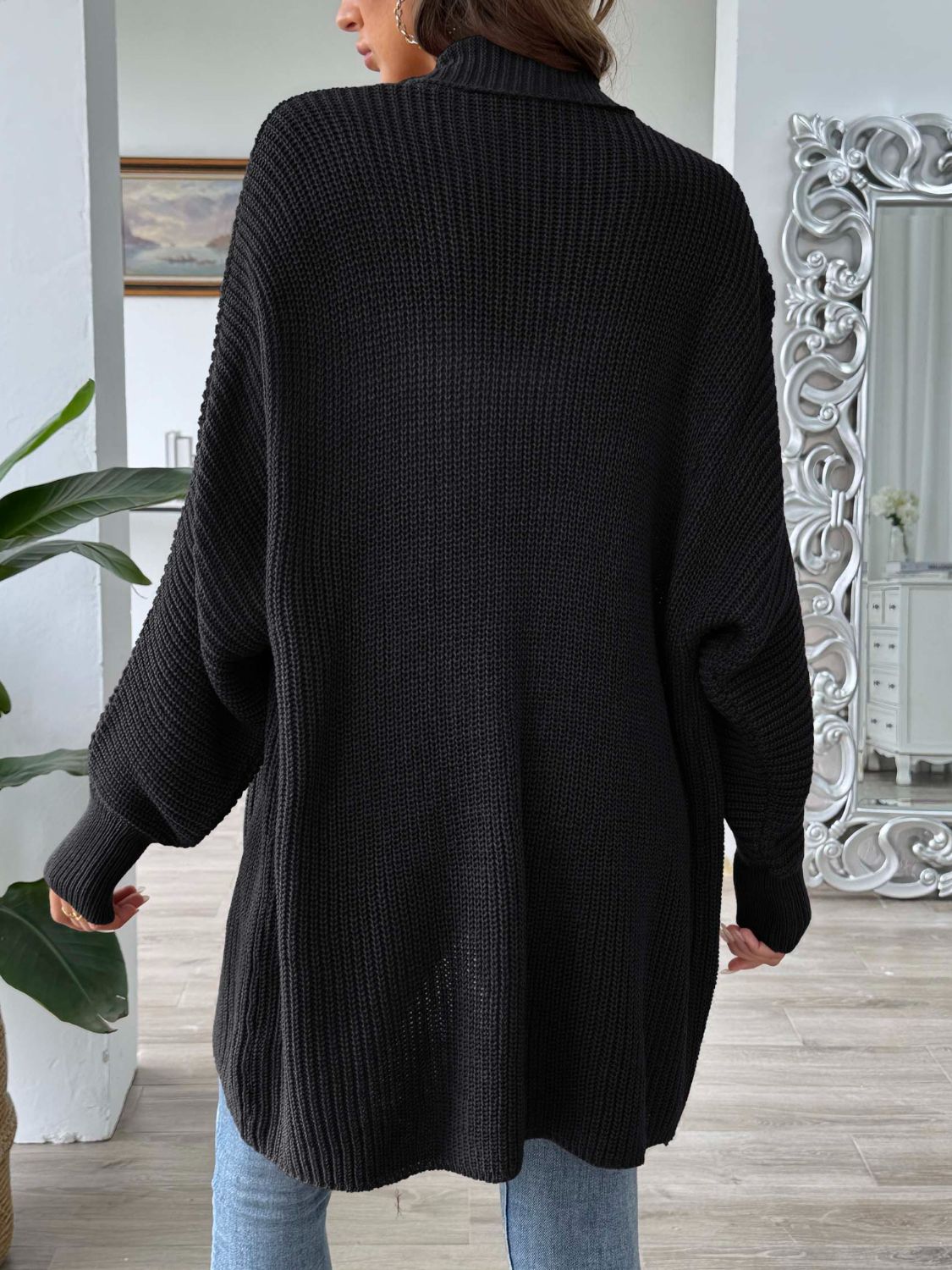Open Front Long Sleeve Cardigan-Angel Casuals