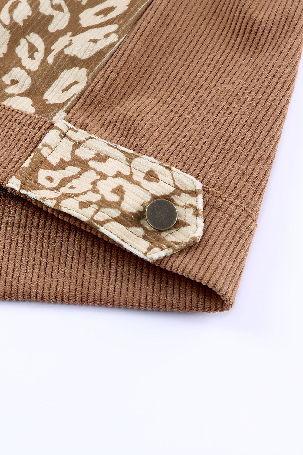 Leopard Button Up Drop Shoulder Jacket-Angel Casuals