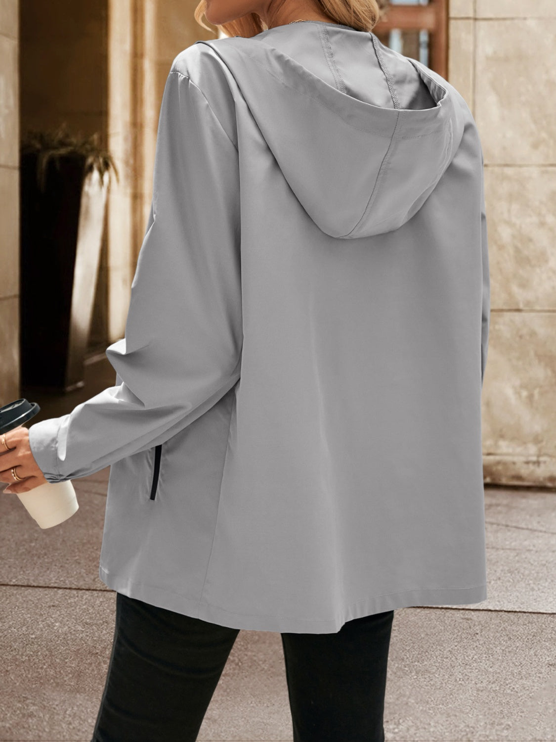 Ivy Lane Pocketed Zip Up Hooded Jacket-Angel Casuals