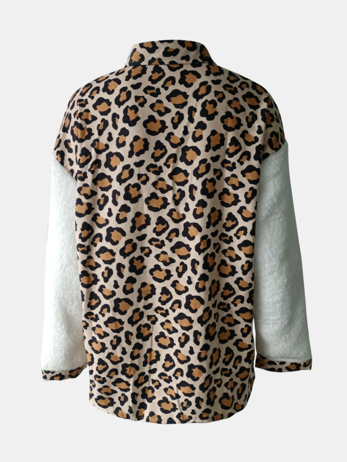 Fuzzy Button Up Long Sleeve Jacket-Angel Casuals
