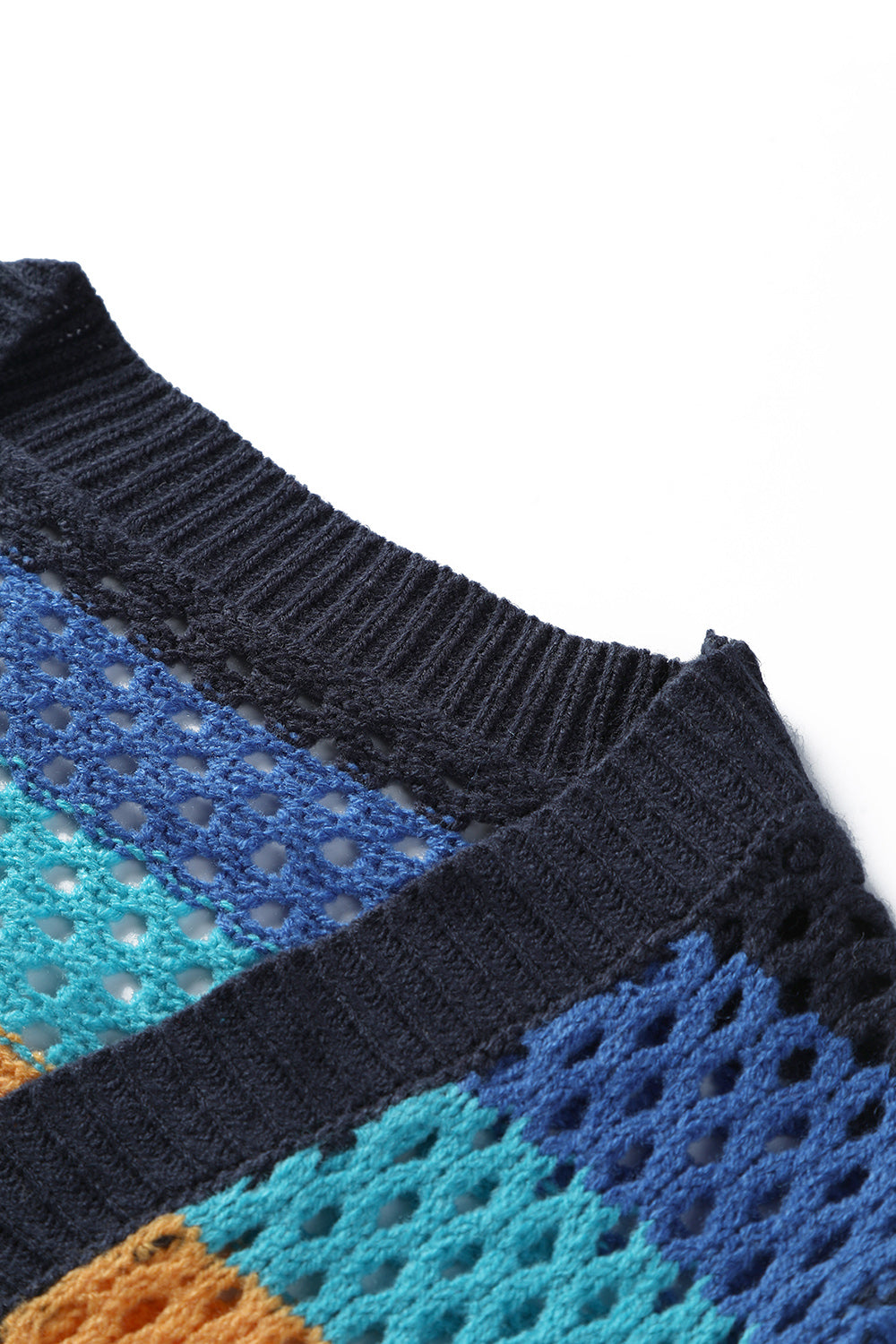 Openwork Color Block Tied Cardigan-Angel Casuals