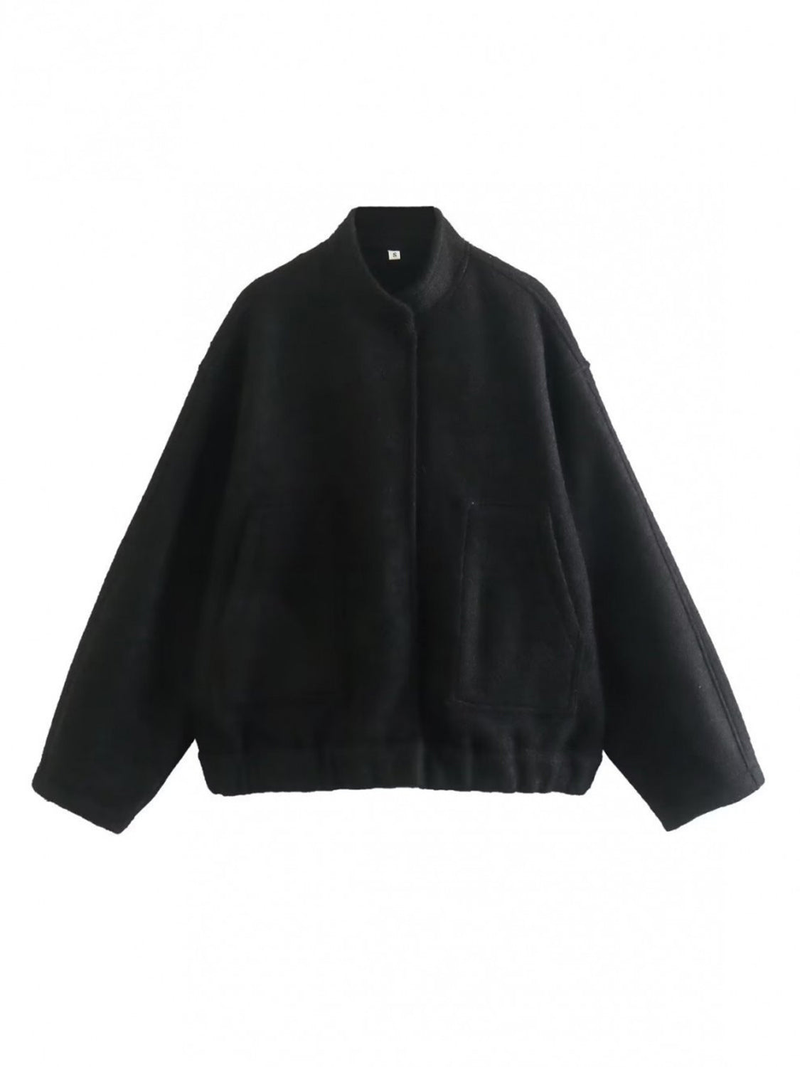 Full Size Snap Down Drop Shoulder Jacket-Angel Casuals