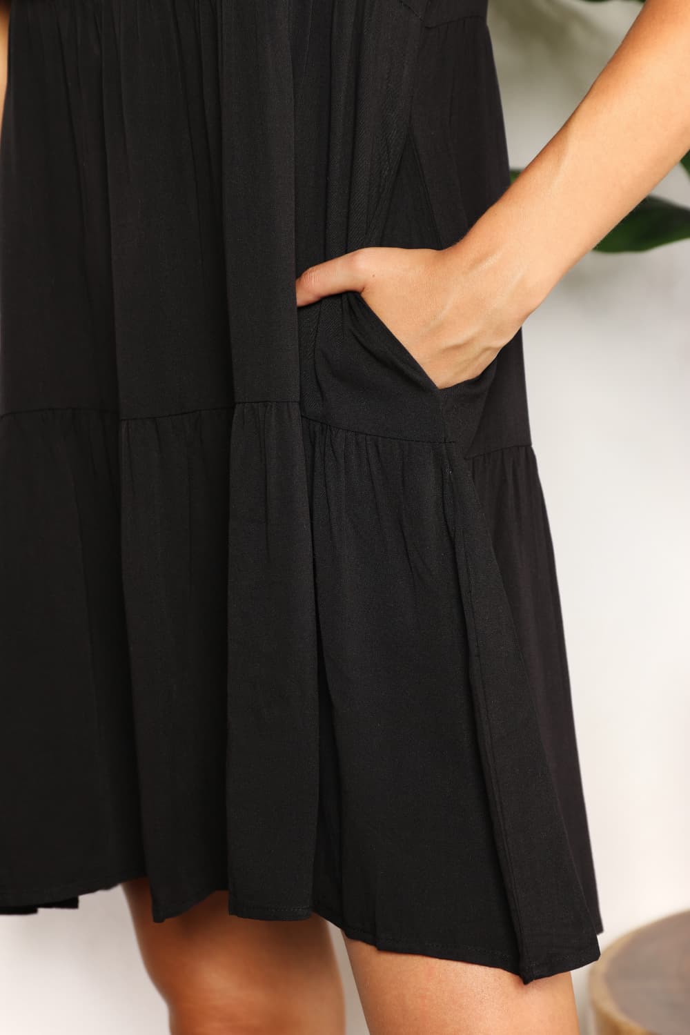 V-Neck Flounce Sleeve Tiered Dress-Angel Casuals