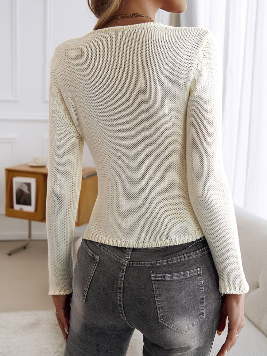 Devine Long Sleeve Cropped Cardigan-Angel Casuals
