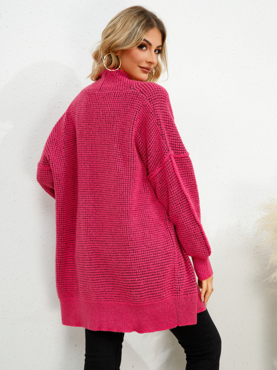 Open Front Dropped Shoulder Cardigan-Angel Casuals