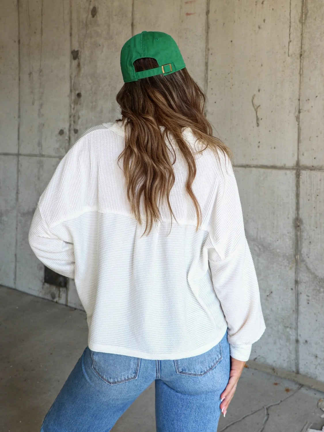 Ribbed Collared Neck Button Up Jacket-Angel Casuals