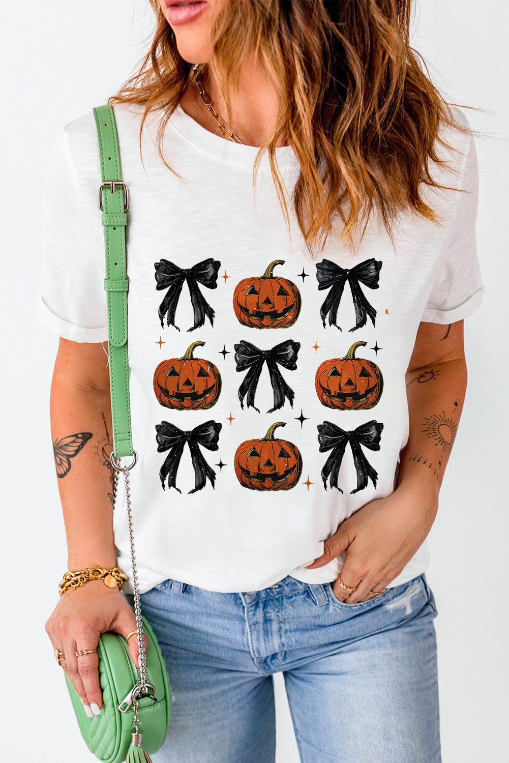 Pumpkin Round Neck Short Sleeve T-Shirt-Angel Casuals