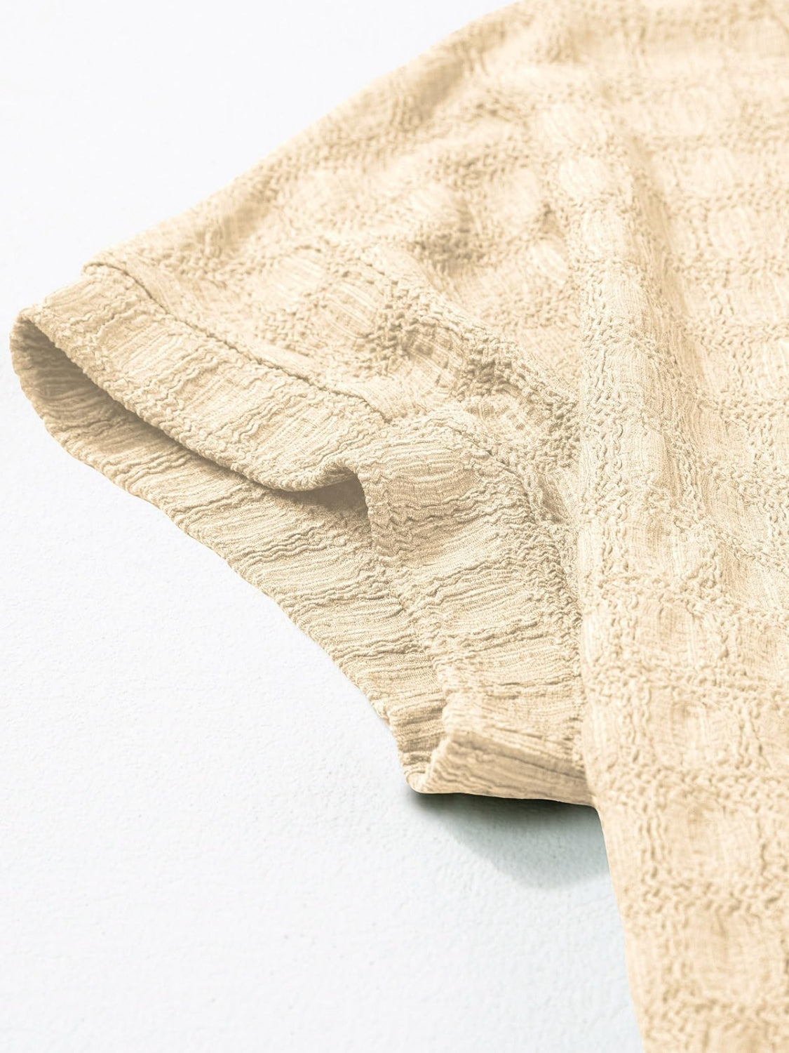 Textured Round Neck Short Sleeve Top-Angel Casuals