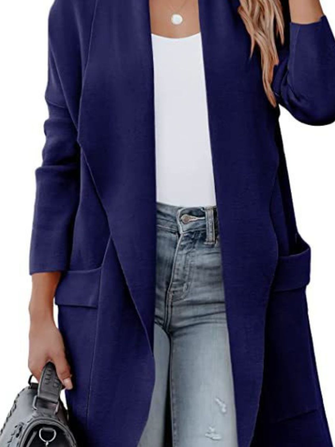 Open Front Dropped Shoulder Outerwear-Angel Casuals