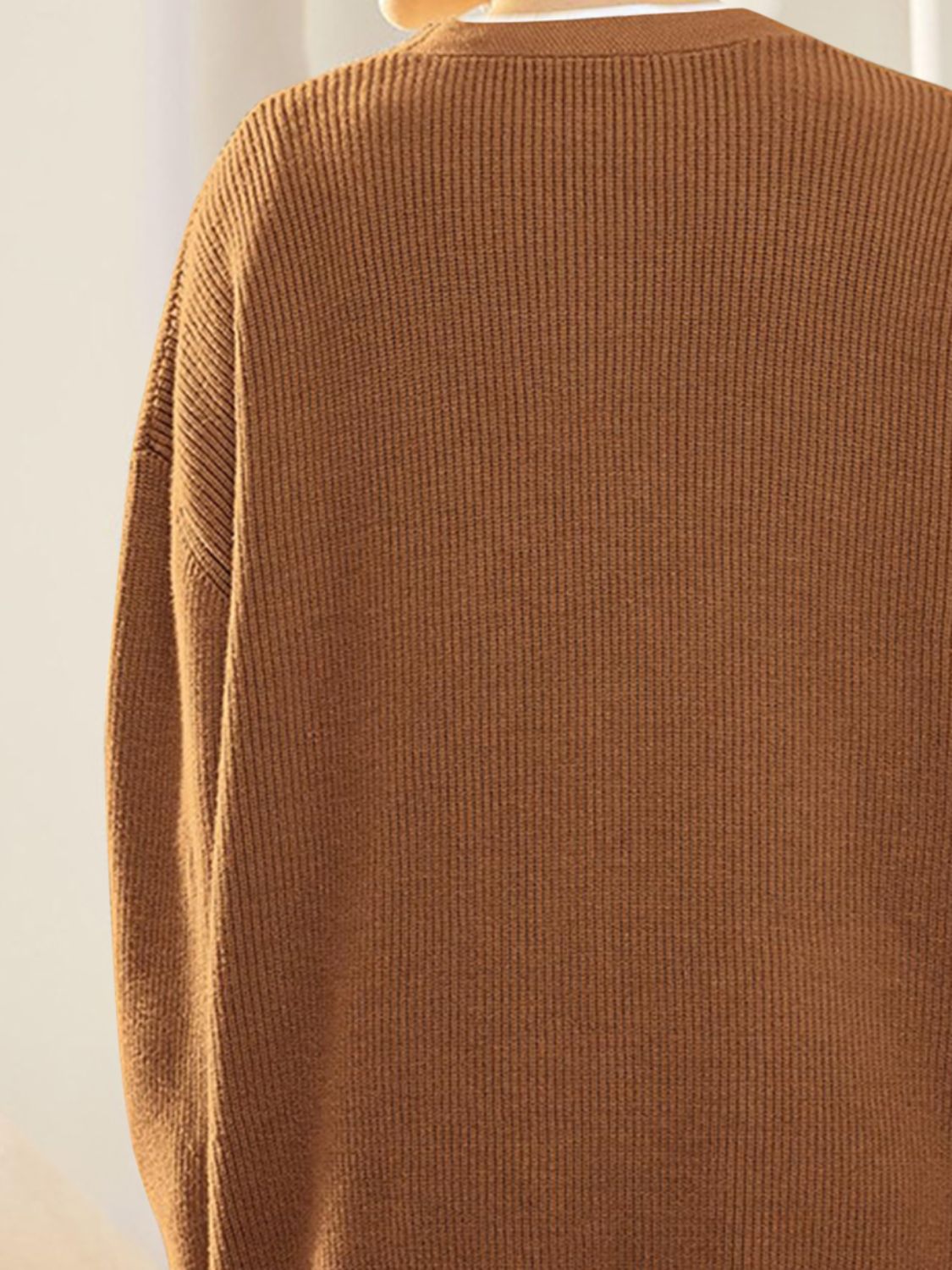 Button Down V-Neck Long Sleeve Cardigan-Angel Casuals