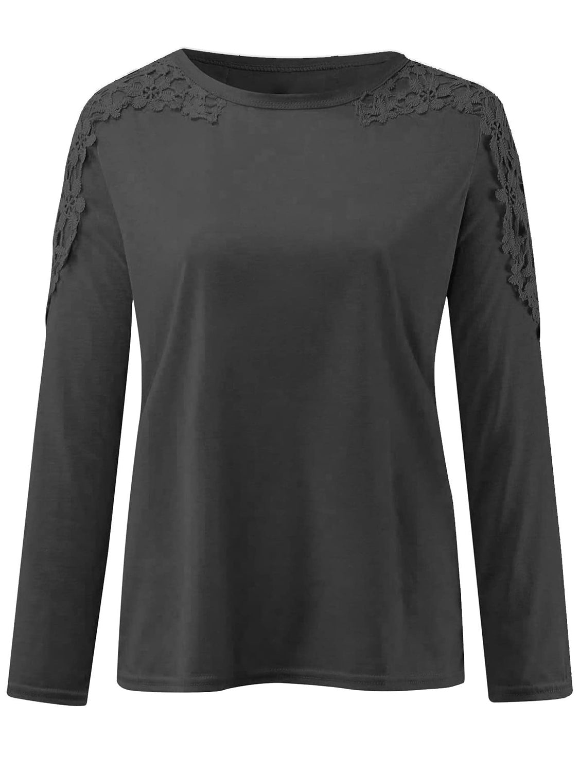 Full Size Cutout Round Neck Long Sleeve T-Shirt-Angel Casuals