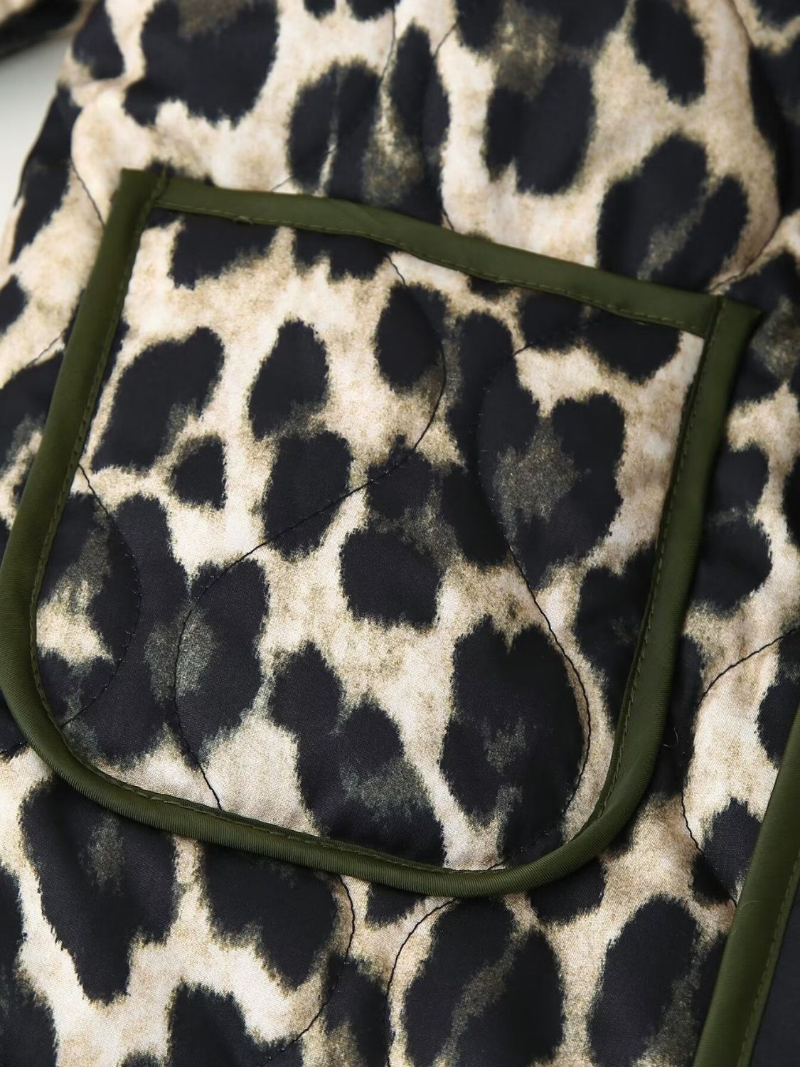 Leopard Open Front Long Sleeve Outerwear-Angel Casuals
