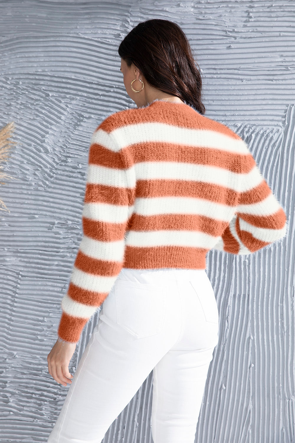 Striped Button Up Cropped Cardigan-Angel Casuals