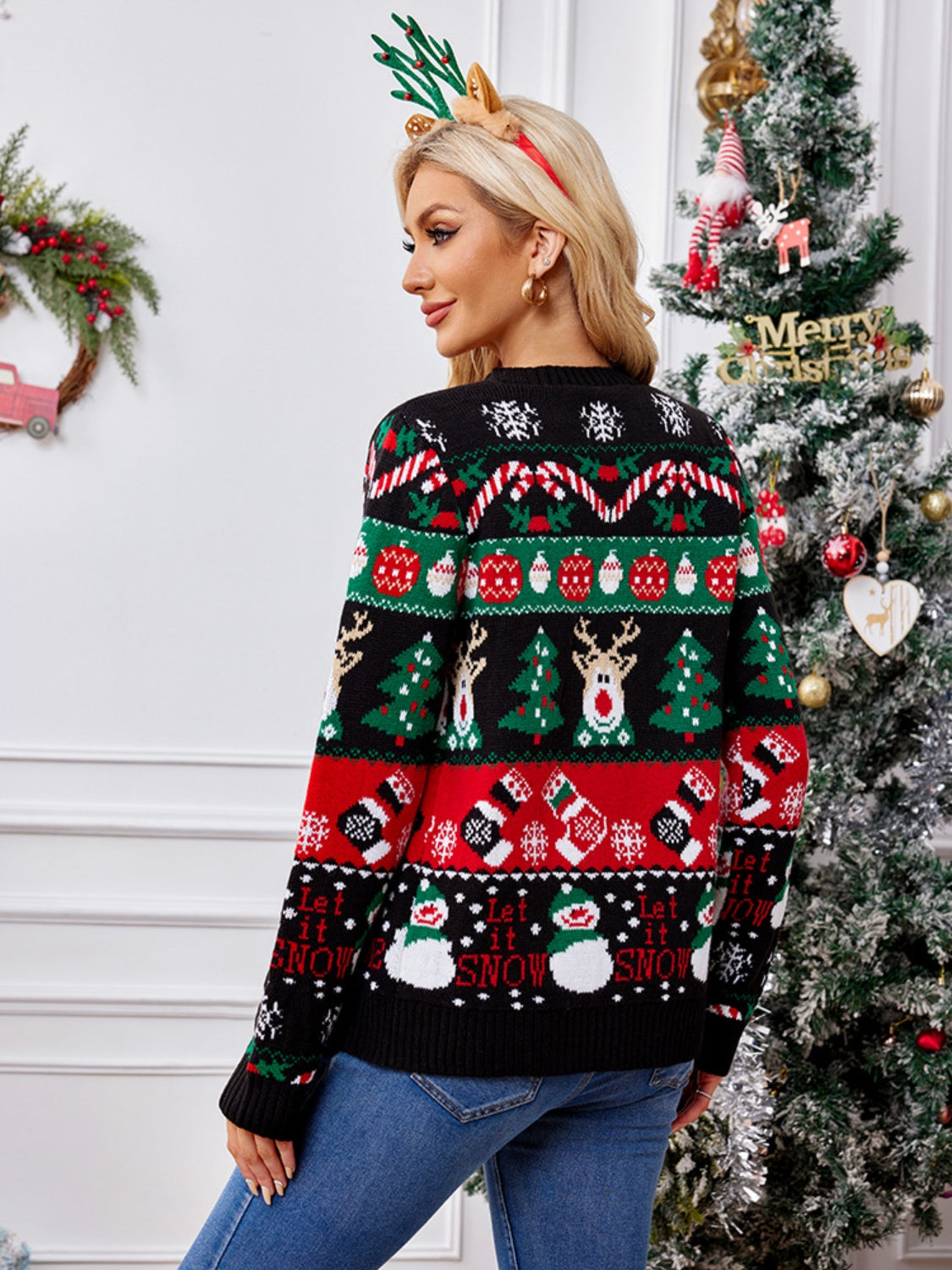 Reindeer Button Up Long Sleeve Cardigan-Angel Casuals