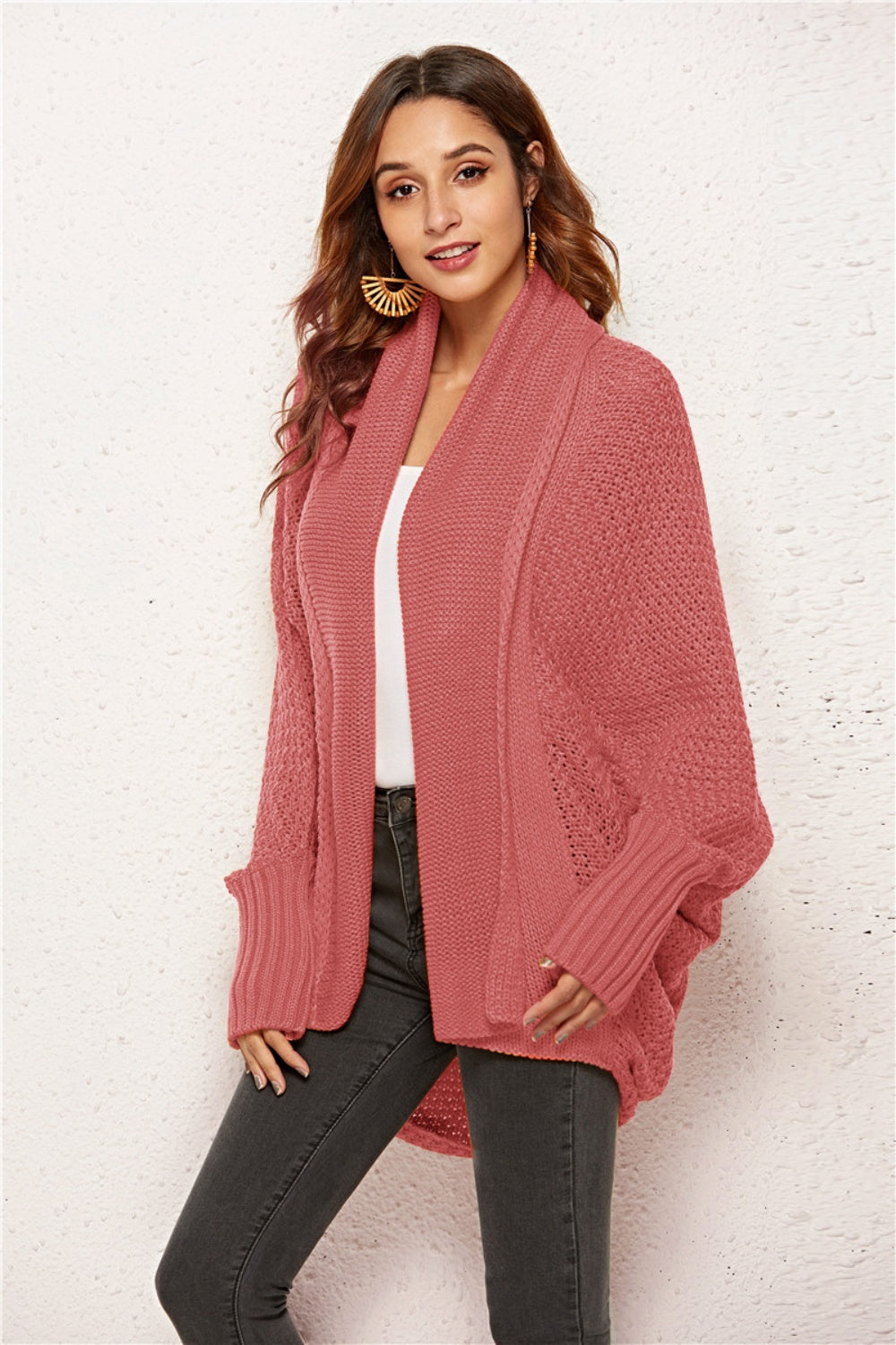 Angel Wings Open Front Batwing Sleeve Cardigan-Angel Casuals