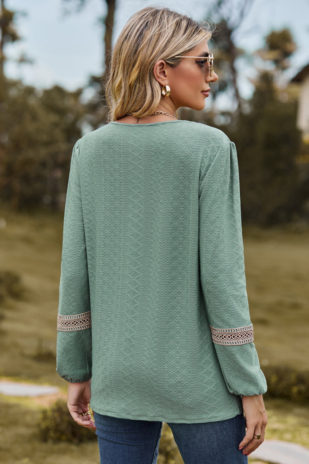 V-Neck Long Sleeve T-Shirt-Angel Casuals