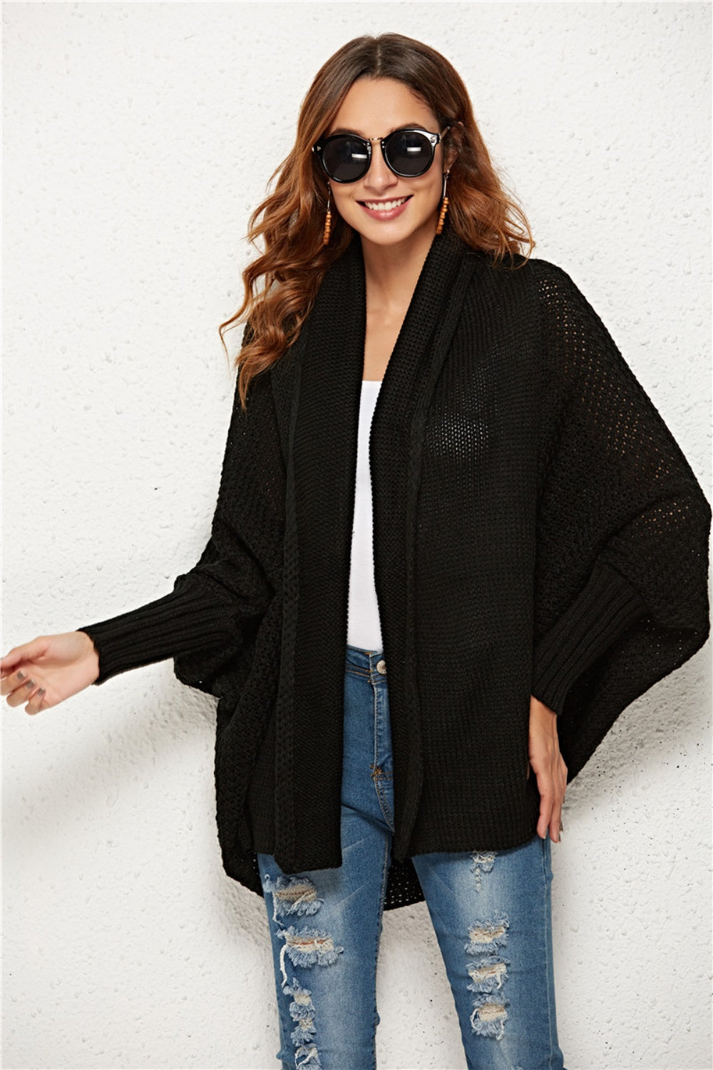 Angel Wings Open Front Batwing Sleeve Cardigan-Angel Casuals