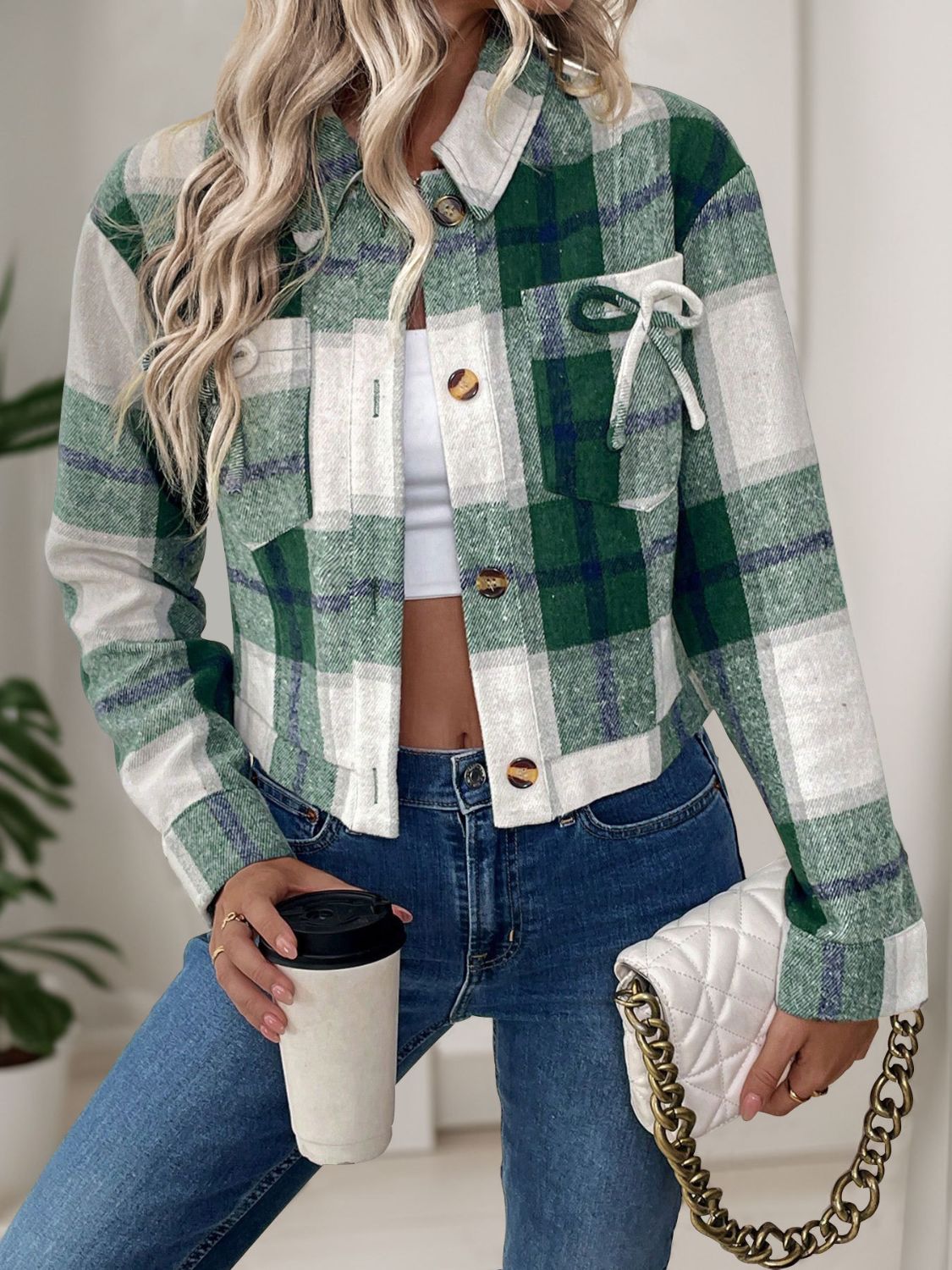 Perfee Color Block Button Up Jacket-Angel Casuals