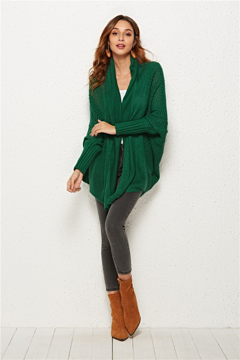 Angel Wings Open Front Batwing Sleeve Cardigan-Angel Casuals