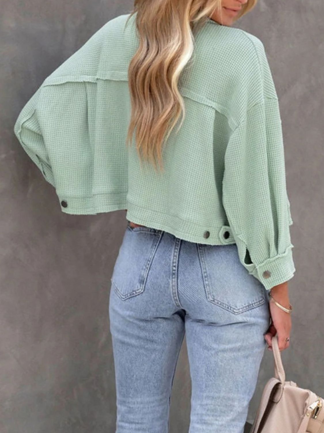 Button Up Long Sleeve Jacket-Angel Casuals