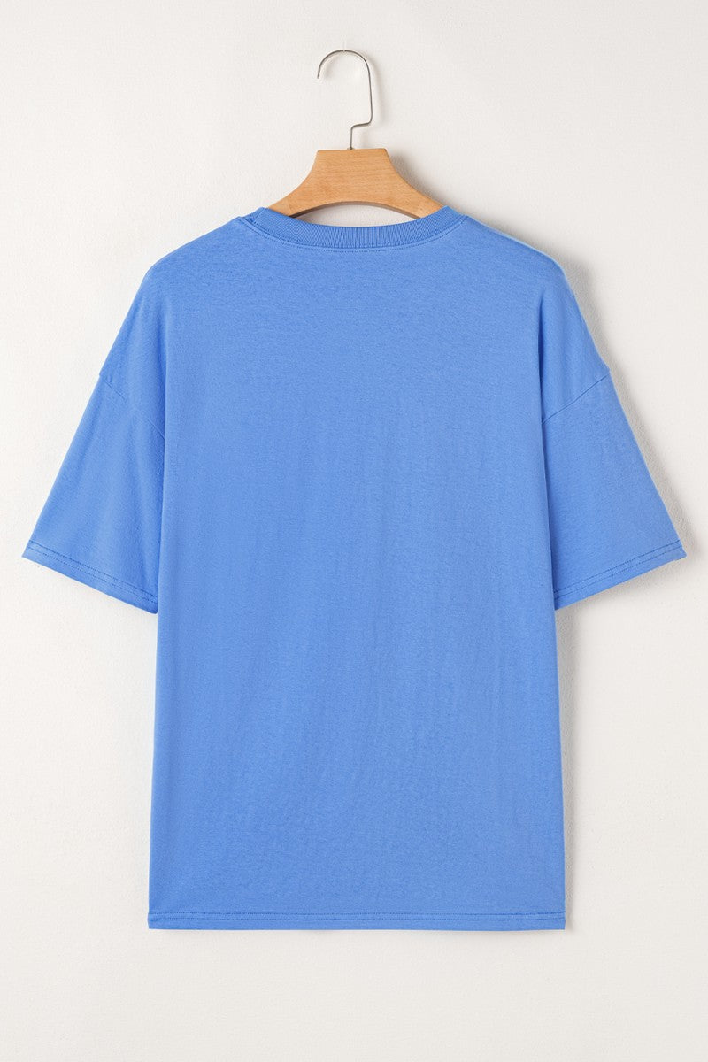 Graphic Round Neck Short Sleeve T-Shirt-Angel Casuals