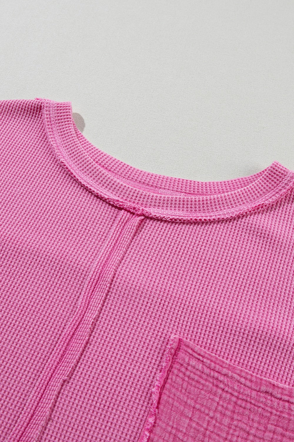 Pocketed Round Neck Three-Quarter Sleeve T-Shirt-Angel Casuals