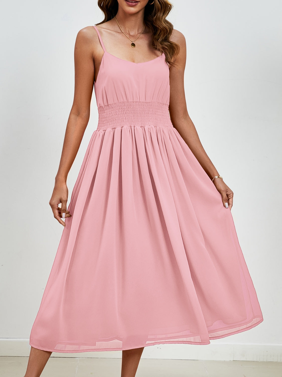 Scoop Neck Midi Cami Dress-Angel Casuals