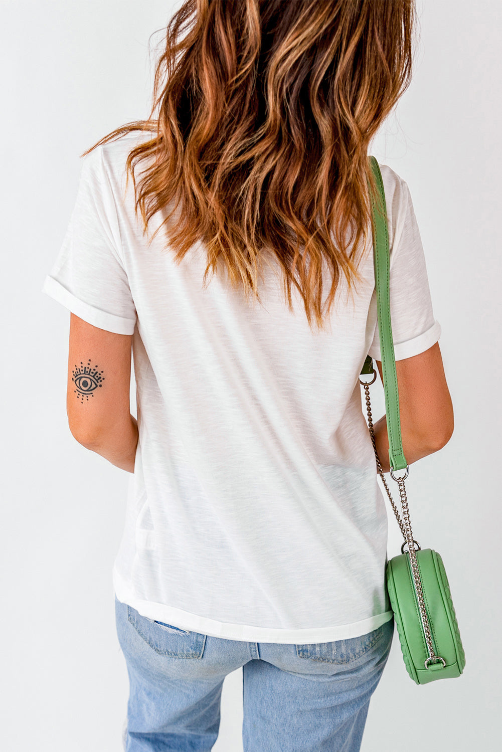US Flag Round Neck Short Sleeve T-Shirt-Angel Casuals