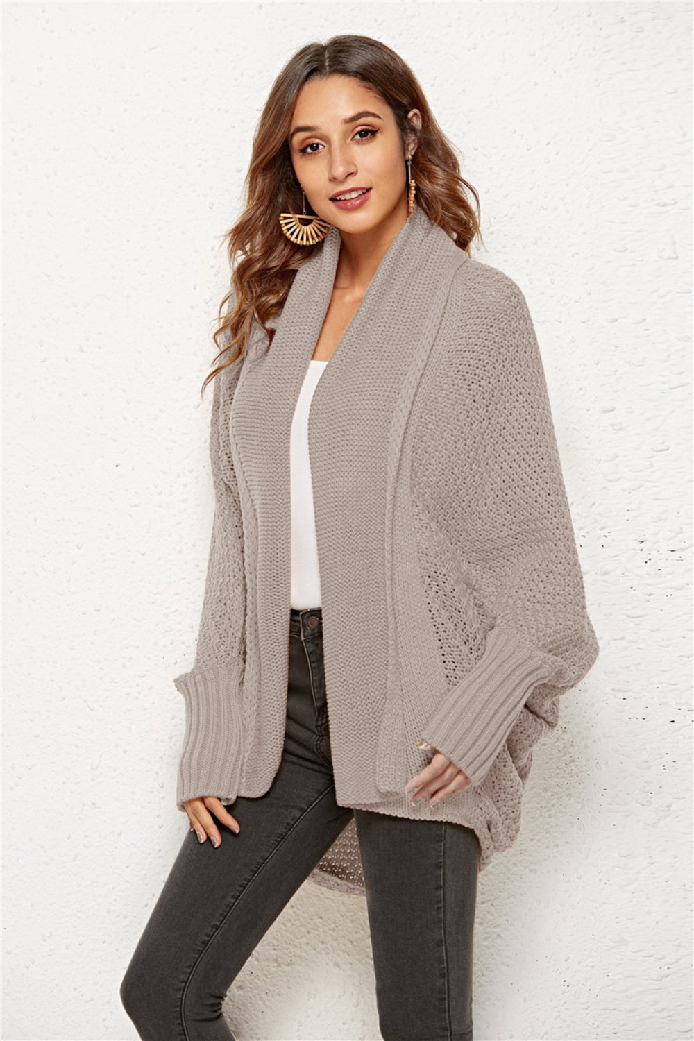 Angel Wings Open Front Batwing Sleeve Cardigan-Angel Casuals