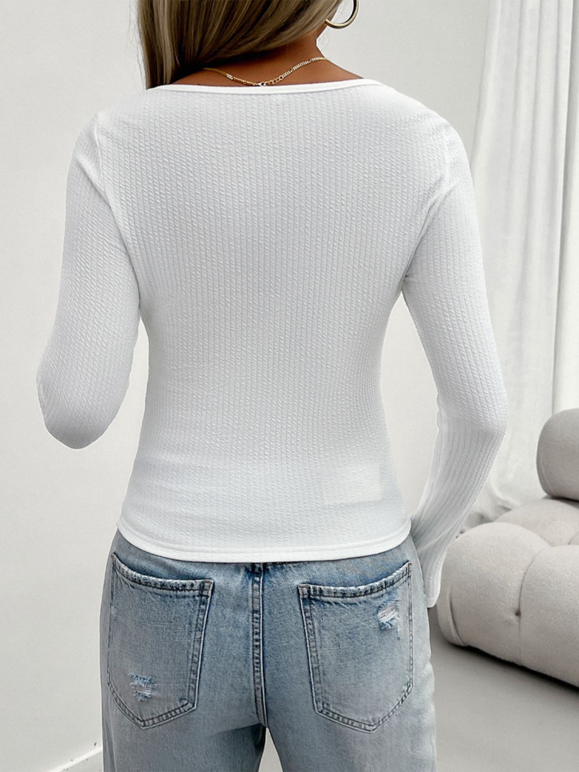 Devine Lace Detail Scoop Neck Long Sleeve T-Shirt-Angel Casuals