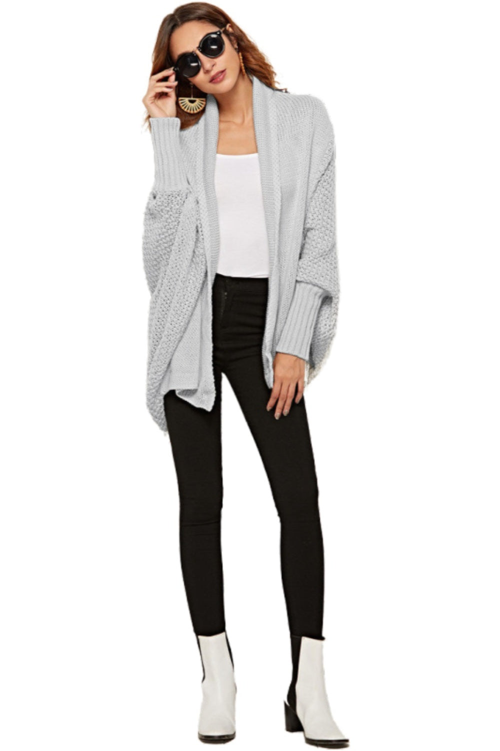 Angel Wings Open Front Batwing Sleeve Cardigan-Angel Casuals