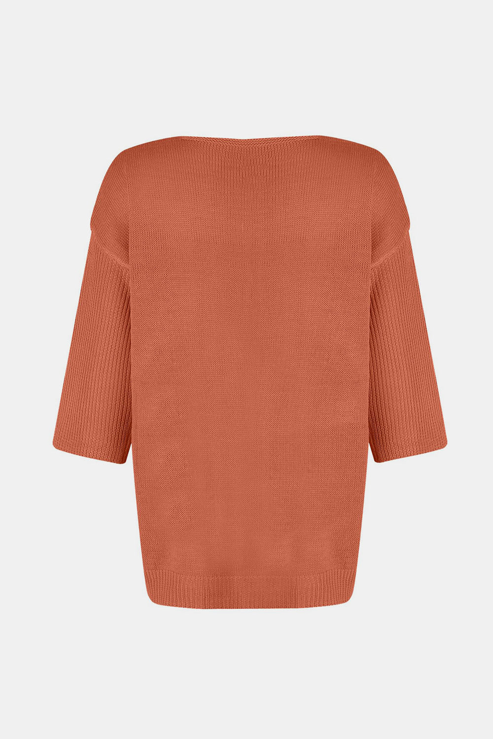 V-Neck Three-Quarter Sleeve Knit Top-Angel Casuals