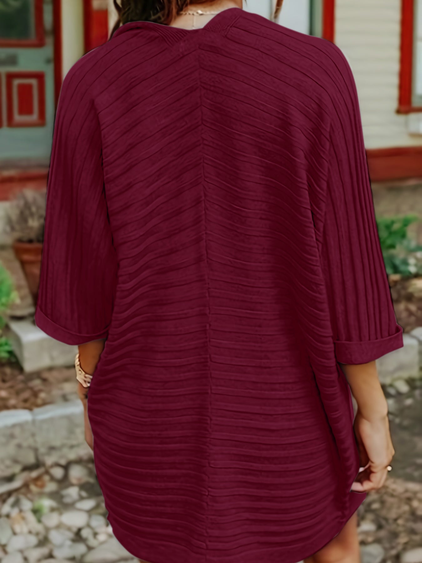 Striped Open Front Knit Cardigan-Angel Casuals