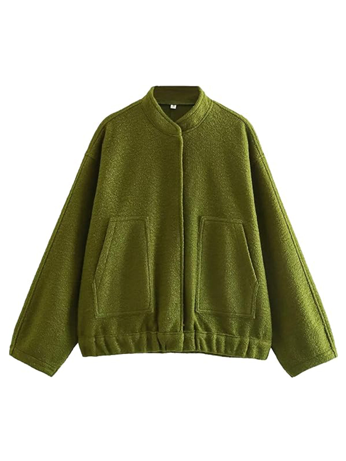 Full Size Snap Down Drop Shoulder Jacket-Angel Casuals