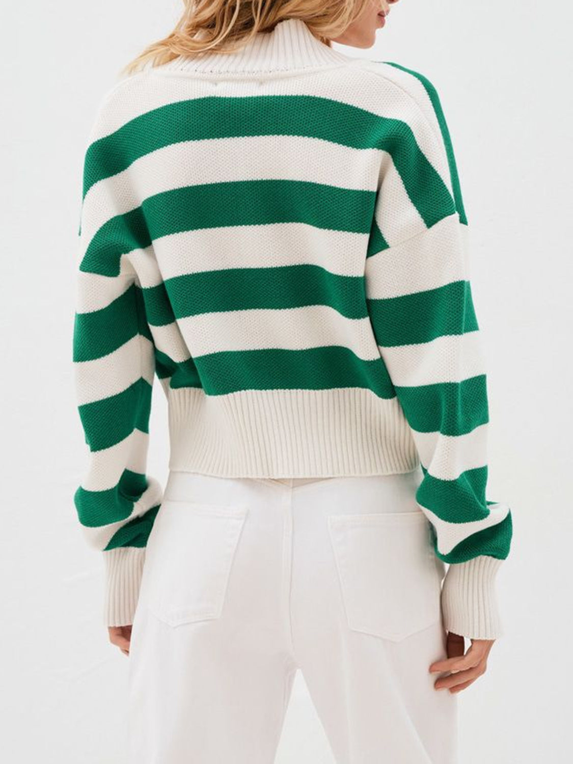 Striped Button Down Drop Shoulder Cardigan-Angel Casuals
