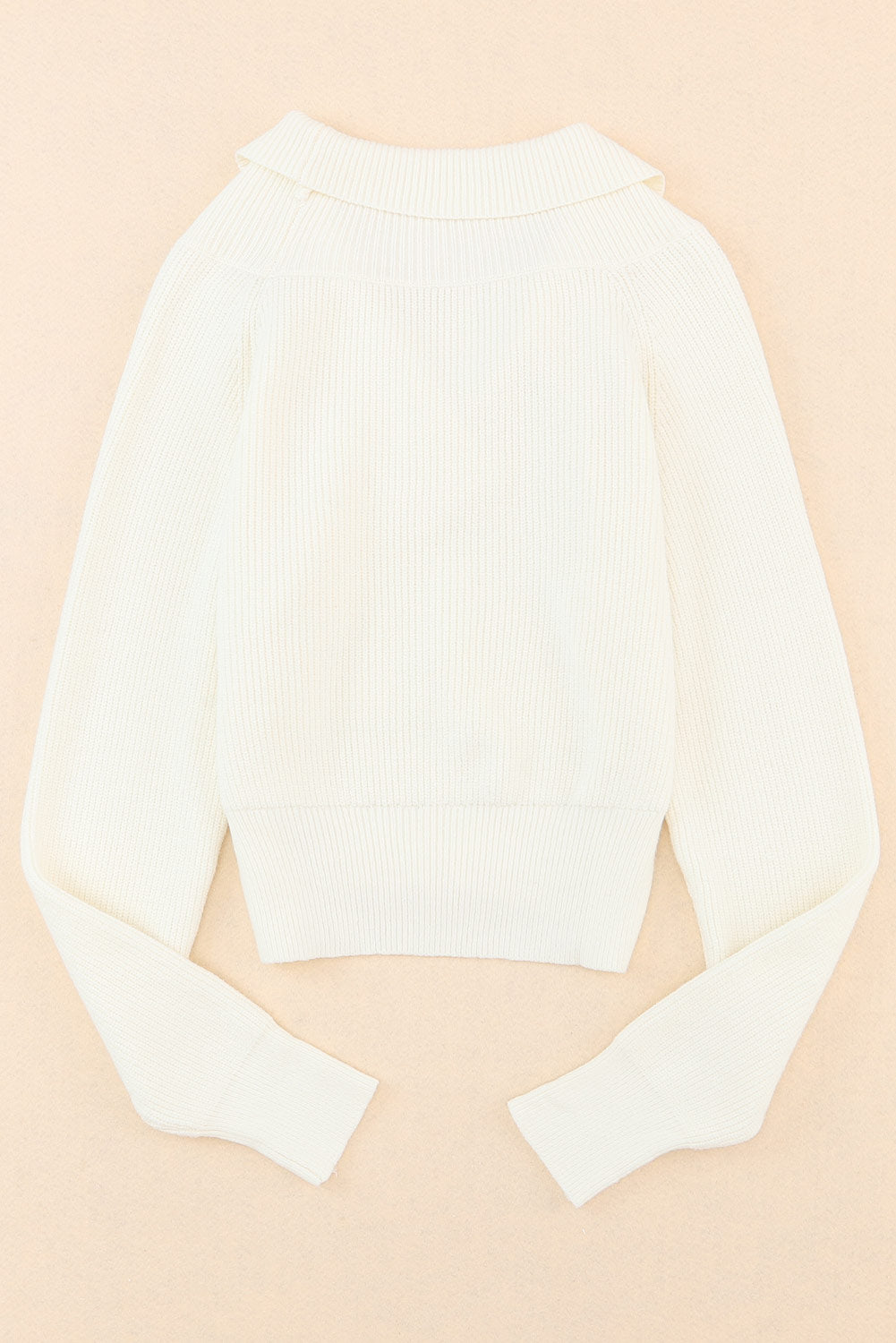 Ribbed Surplice Long Sleeve Sweater-Angel Casuals
