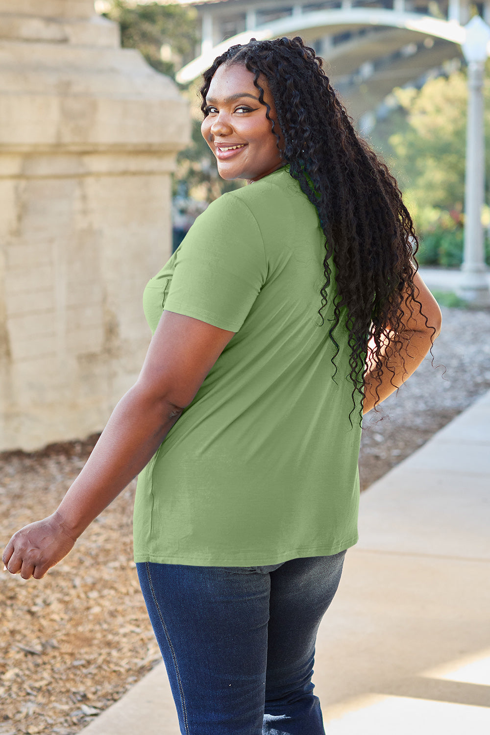 Basic Bae Bamboo Full Size V-Neck Short Sleeve T-Shirt-Angel Casuals