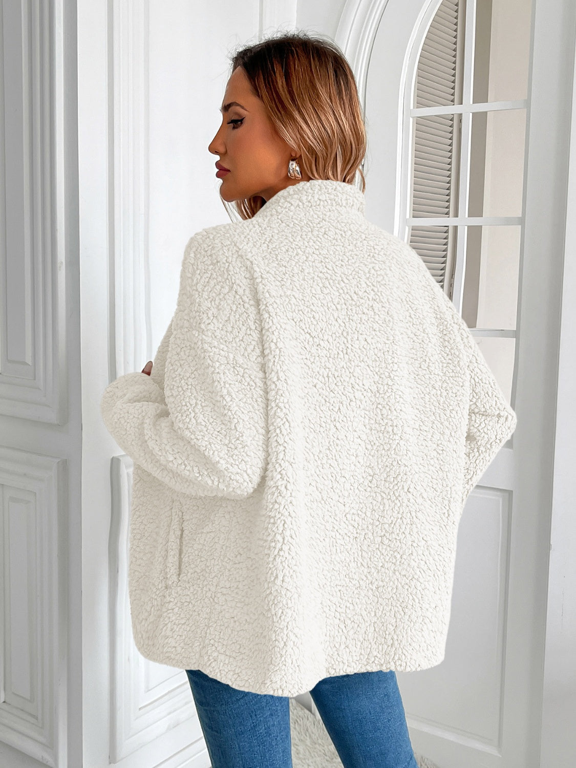 Ivy Lane Zip Up Long Sleeve Fuzzy Jacket-Angel Casuals