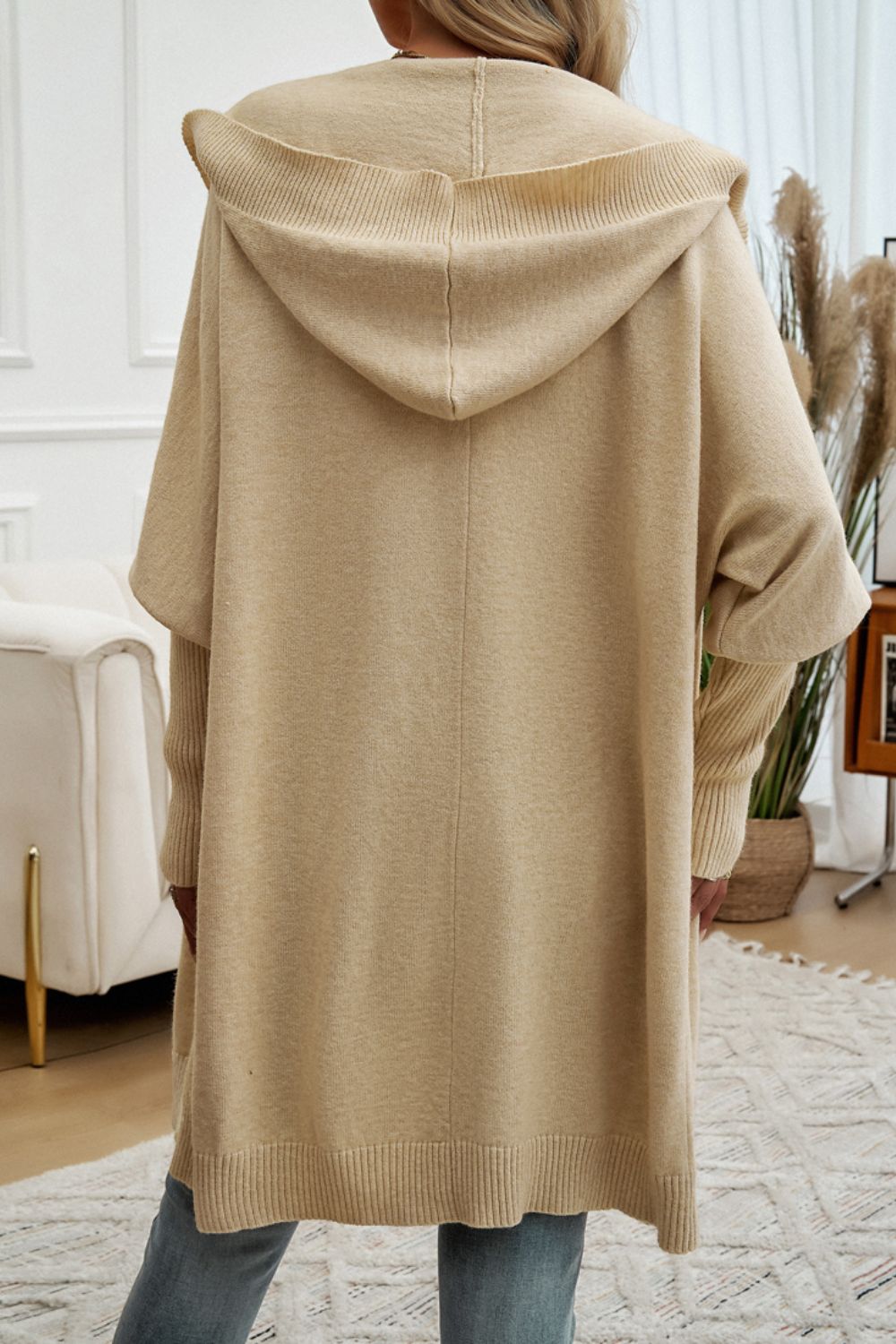 Devine Button Up Long Sleeve Hooded Cardigan-Angel Casuals