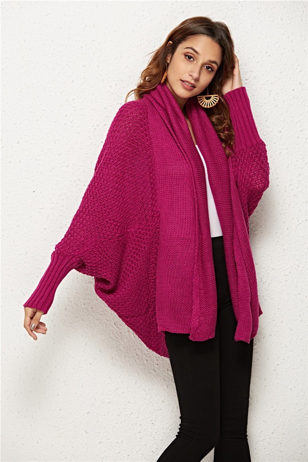 Angel Wings Open Front Batwing Sleeve Cardigan-Angel Casuals