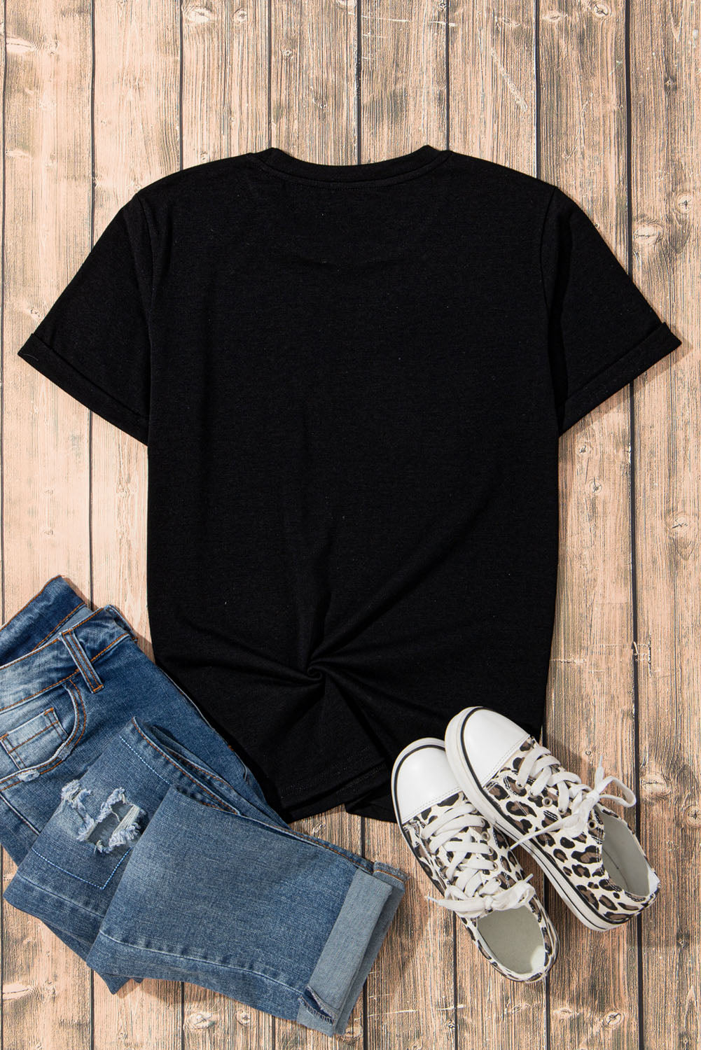 Bow Round Neck Short Sleeve T-Shirt-Angel Casuals