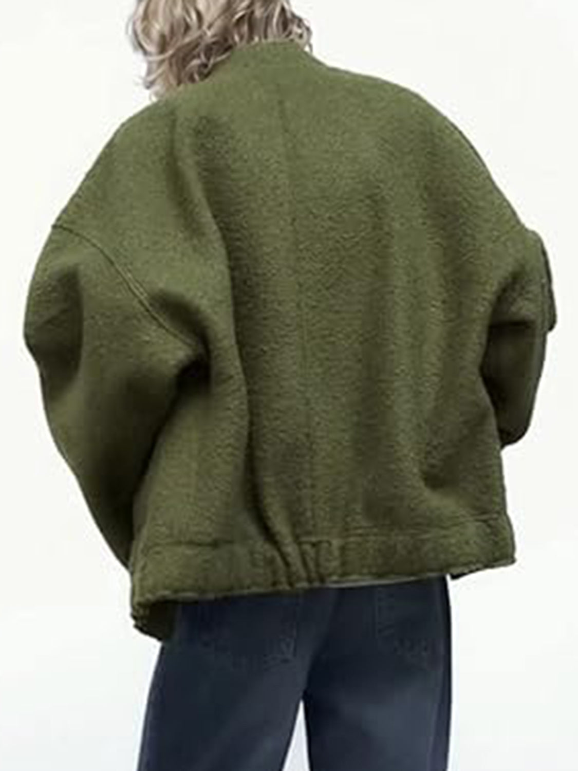 Full Size Snap Down Drop Shoulder Jacket-Angel Casuals