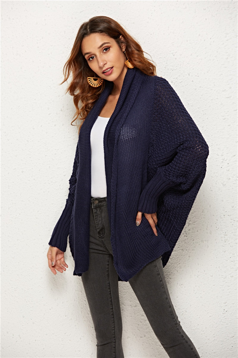 Angel Wings Open Front Batwing Sleeve Cardigan-Angel Casuals