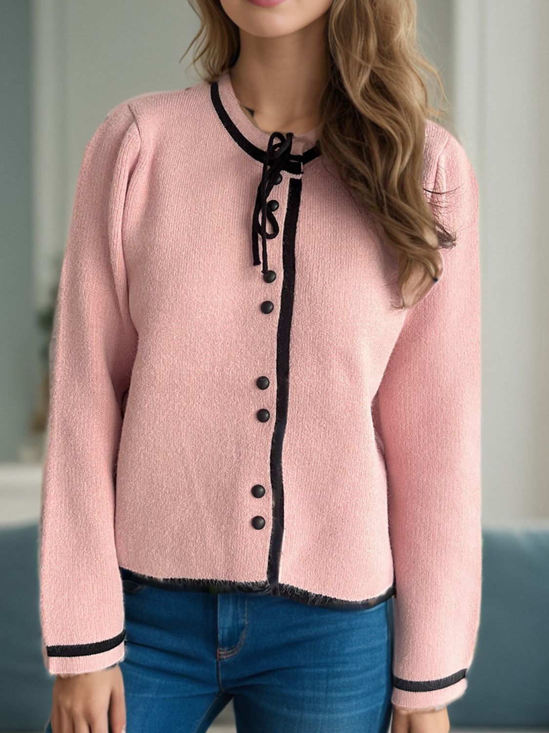 Button Down Long Sleeve Cardigan-Angel Casuals