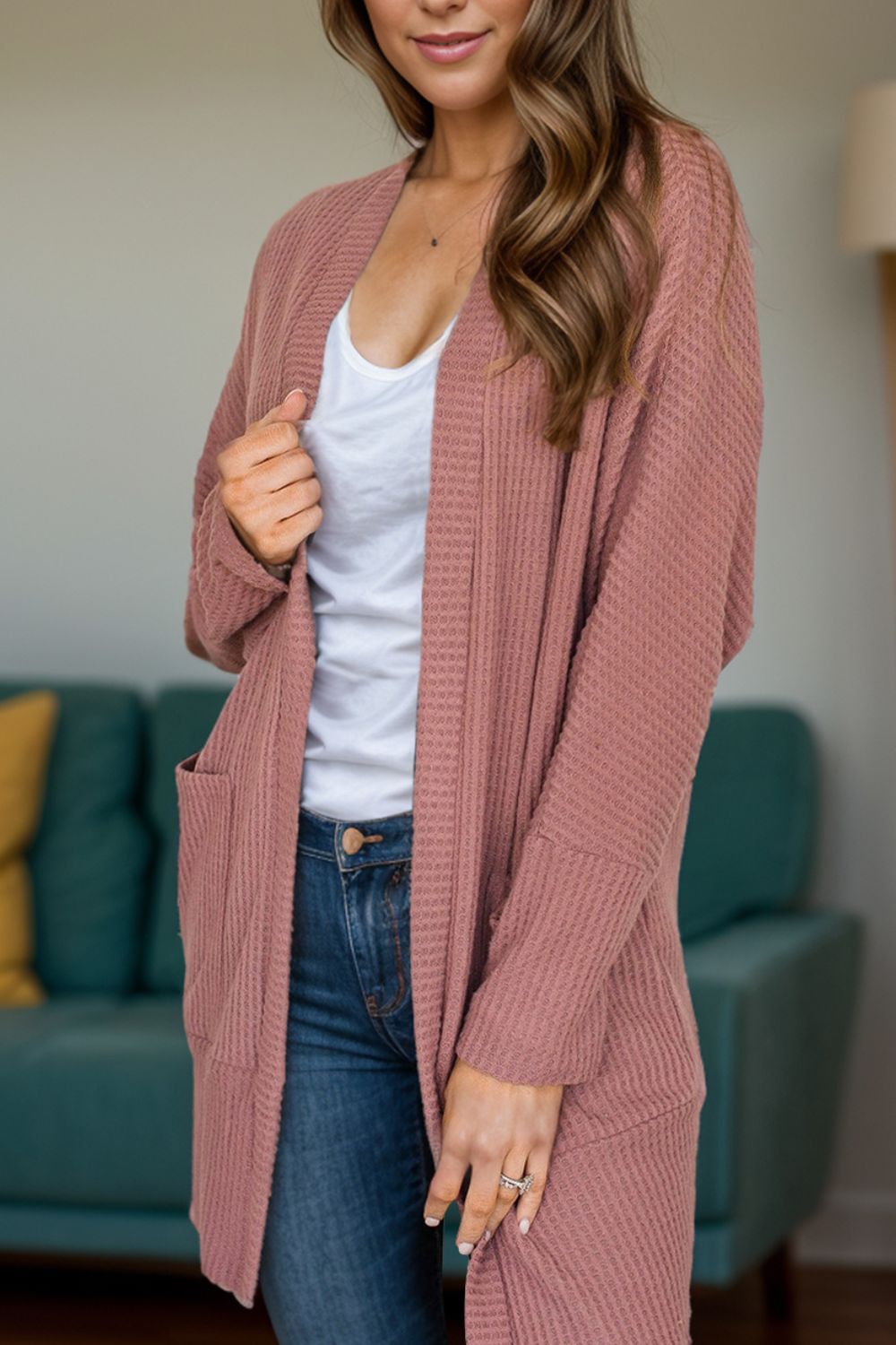 Open Front Long Sleeve Cover Up-Angel Casuals